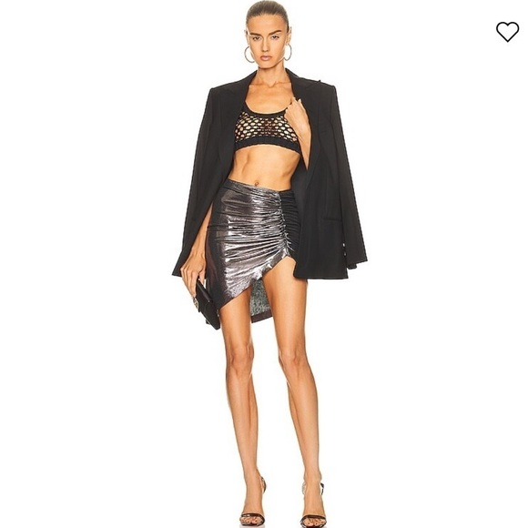 Norma Kamali Side Drape Mini Skirt in gun metal